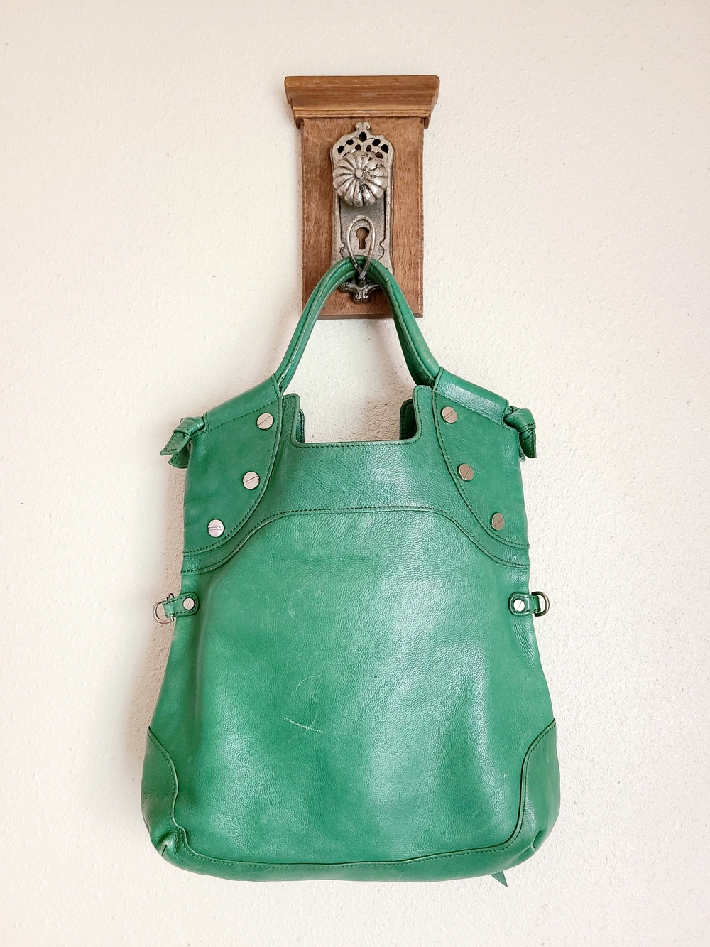 Foley + Corinna Green Leather Shoulder Tote - Picture 2 of 13